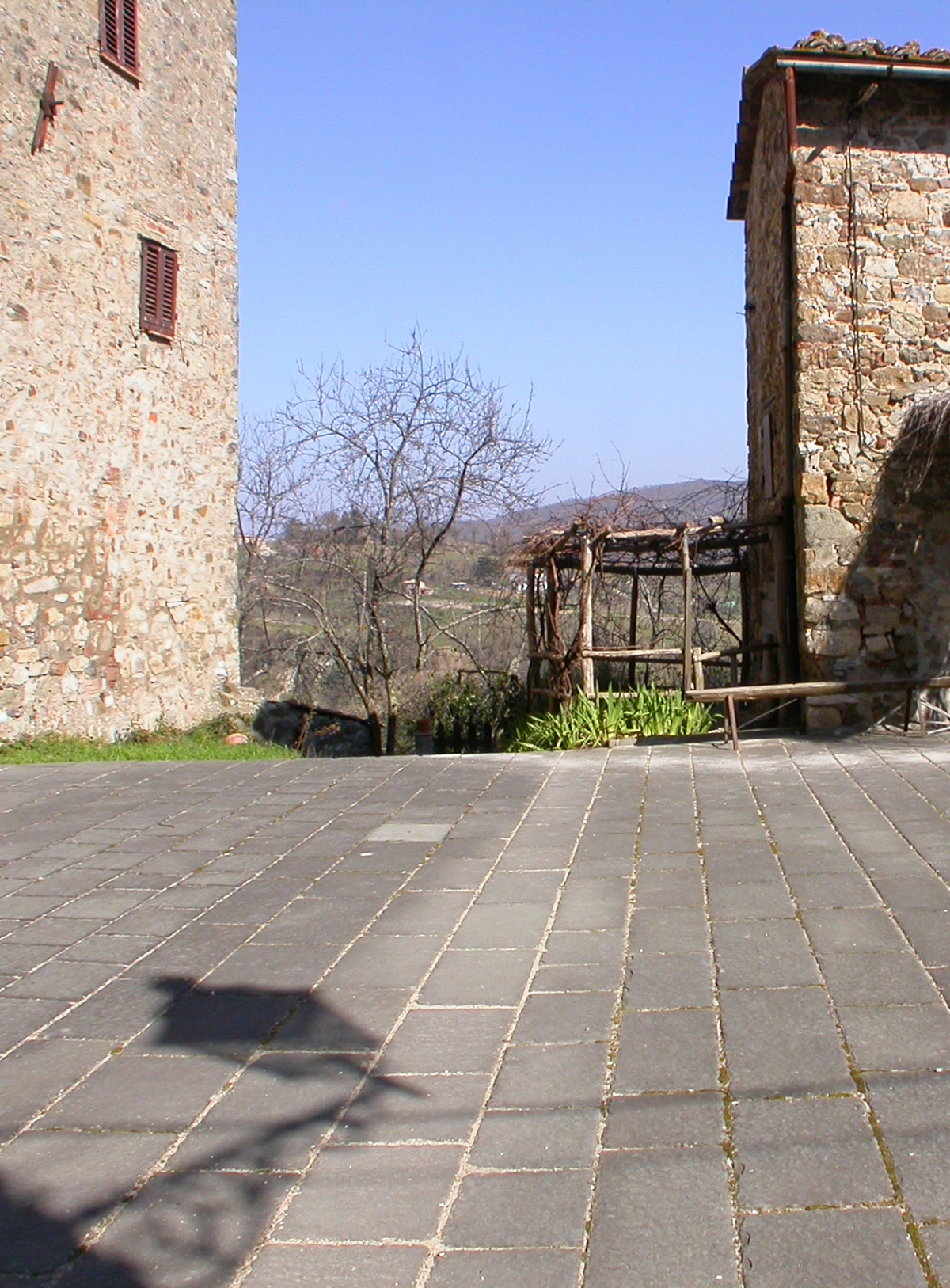 Paving of Pietra Macigno of Greve finishing flamed  Comune di Castelnuovo Val di Cecina